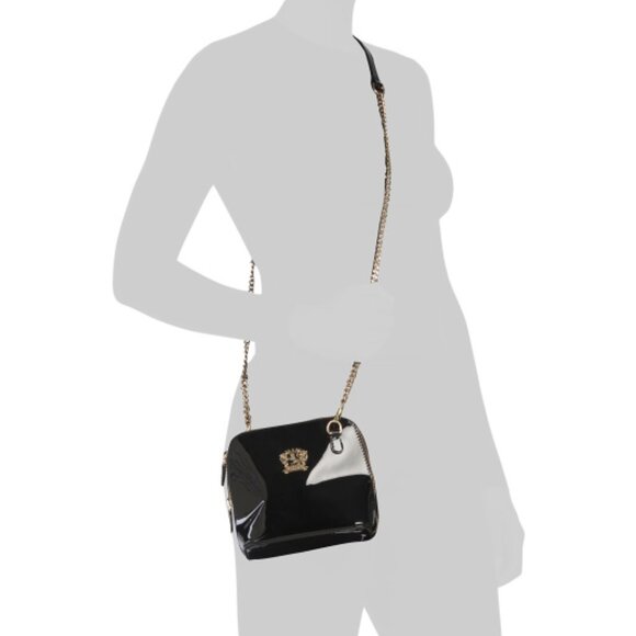 PRATESI Black Made In Italy Patent Leather Dome Shaped Crossbody - Picture 2 of 5